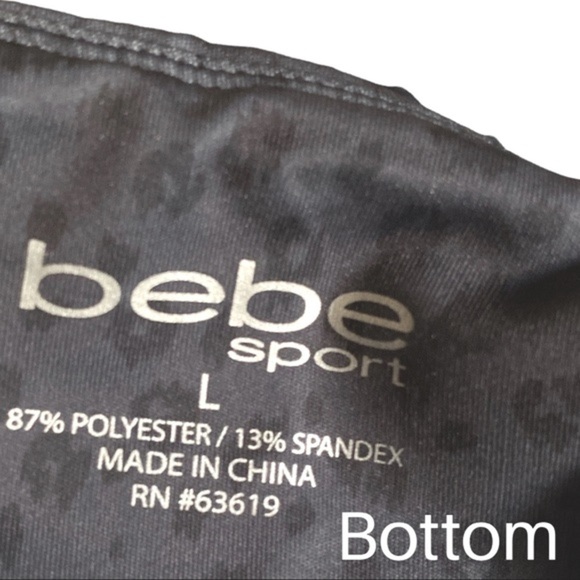BeBe SPORT 2 Animal Print Leggings Set Grey Black  Size Large NWT - Picture 7 of 15